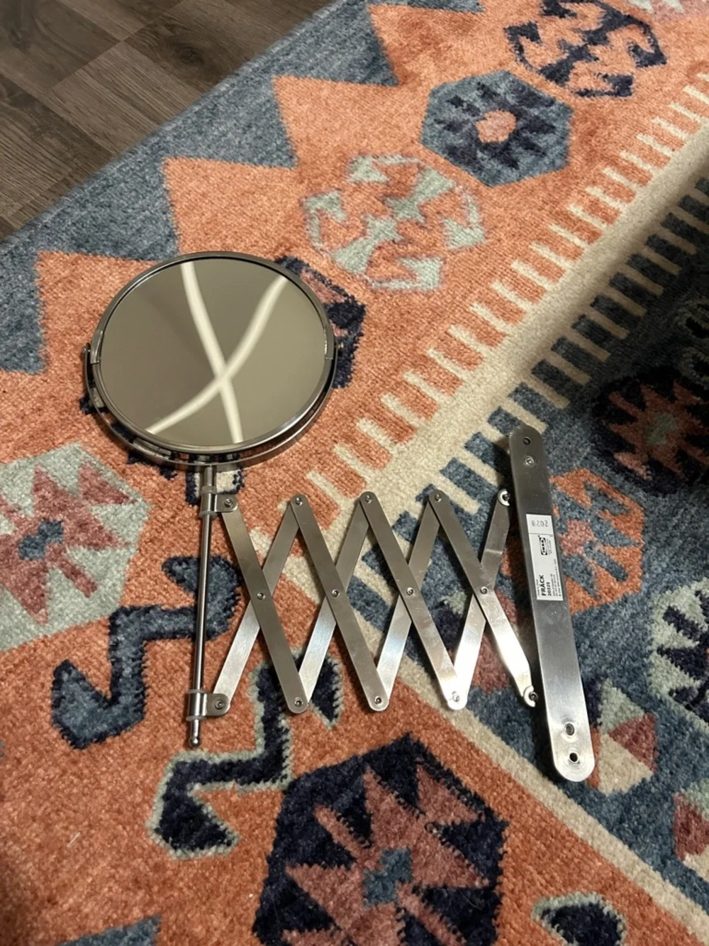 IKEA Round Extendable Wall Mirror in Silver